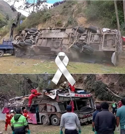 Bus queda completamente destruido tras aparatoso accidente en una carretera montañosa