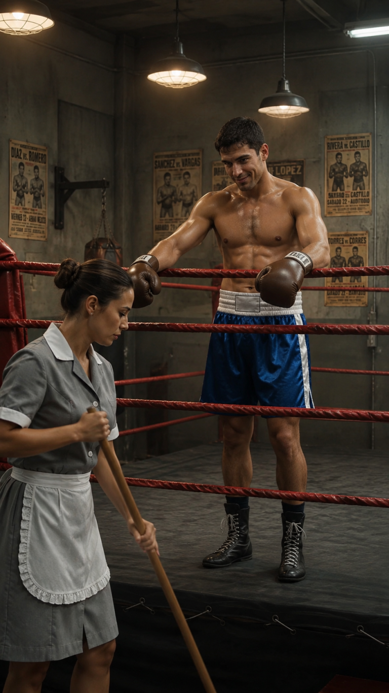EL BOXEADOR SE BURLÓ DE LA LIMPIADORA DEL GIMNASIO Y PROMETIÓ NOQUEARLA EN UN SEGUNDO