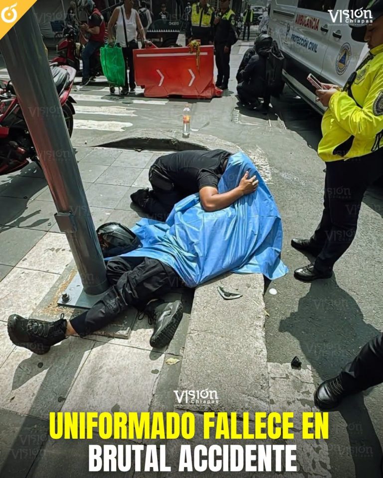Policía del Edomex muere en trágico accidente de motocicleta en pleno Centro de CDMX