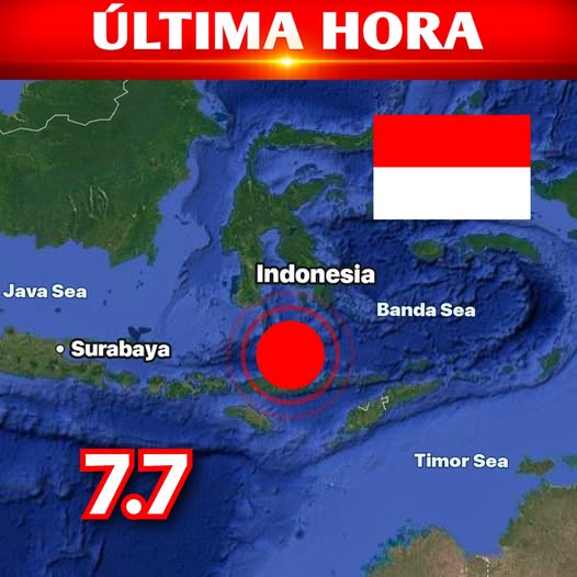 Fuerte terremoto de magnitud 7,7 sacude Indonesia y provoca evacuaciones