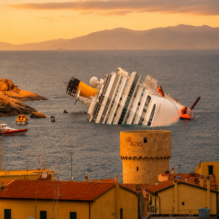 ¿UN CRUCERO SE VOLCÓ HACE APENAS UNOS MINUTOS?