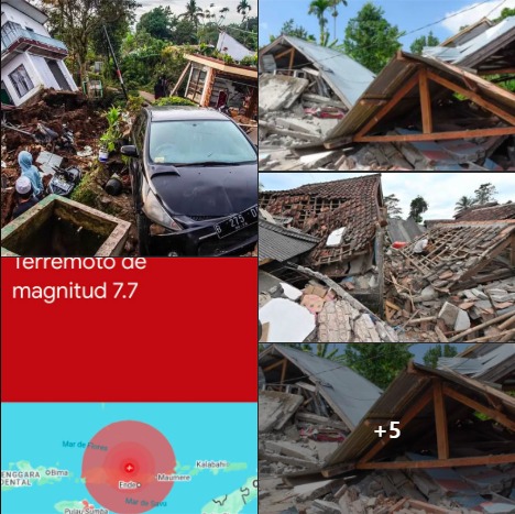 Indonesia enfrenta las consecuencias de un potente terremoto de magnitud 7,7