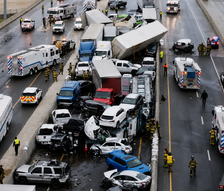 FUERTE INCIDENTE VIAL PROVOCÓ UN ENORME DESPLIEGUE DE EMERGENCIA Y PARALIZÓ VARIOS CARRILES