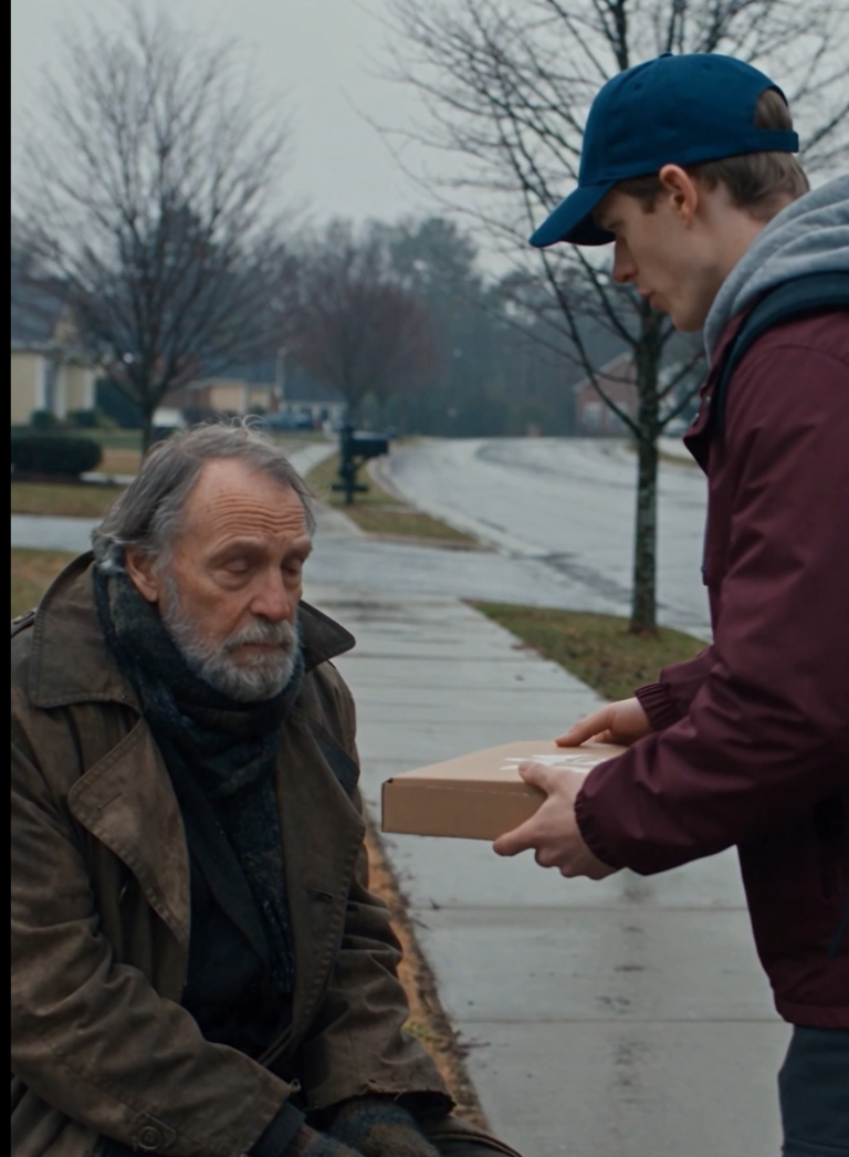 Ethan detuvo su ruta para compartir una pizza