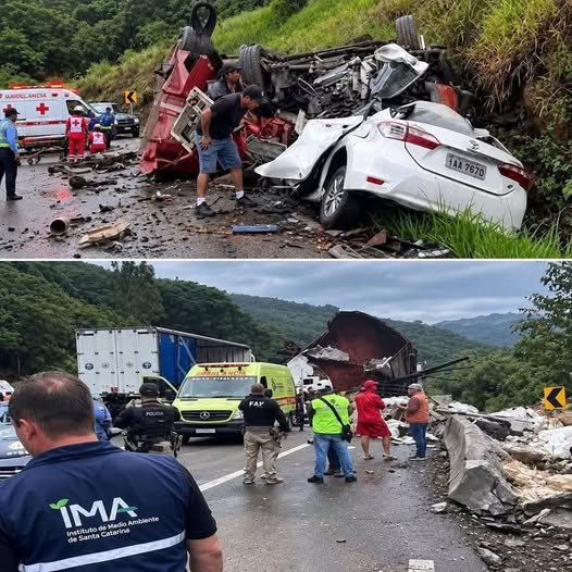Amplio operativo de emergencia tras un fuerte incidente vial en una carretera montañosa