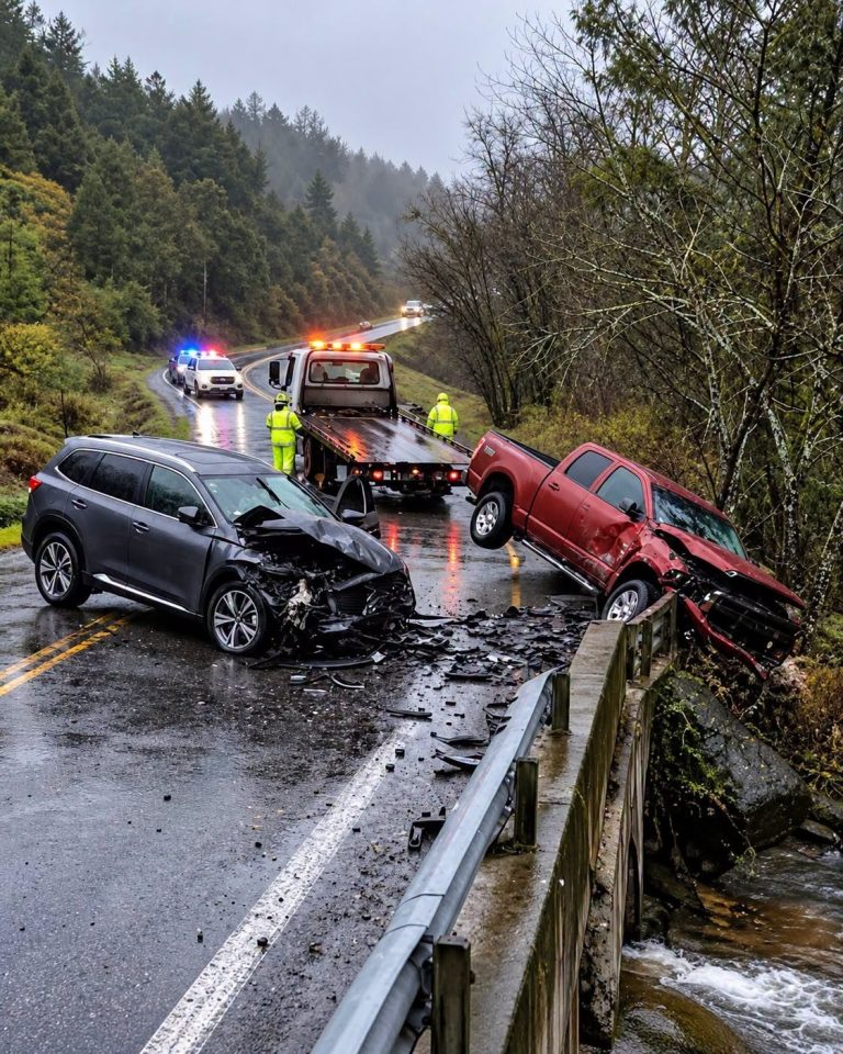 Amplio operativo de emergencia tras un incidente vial en una carretera boscosa